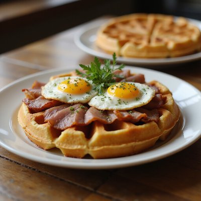 Signature Smoked Duck & Eggs Waffle